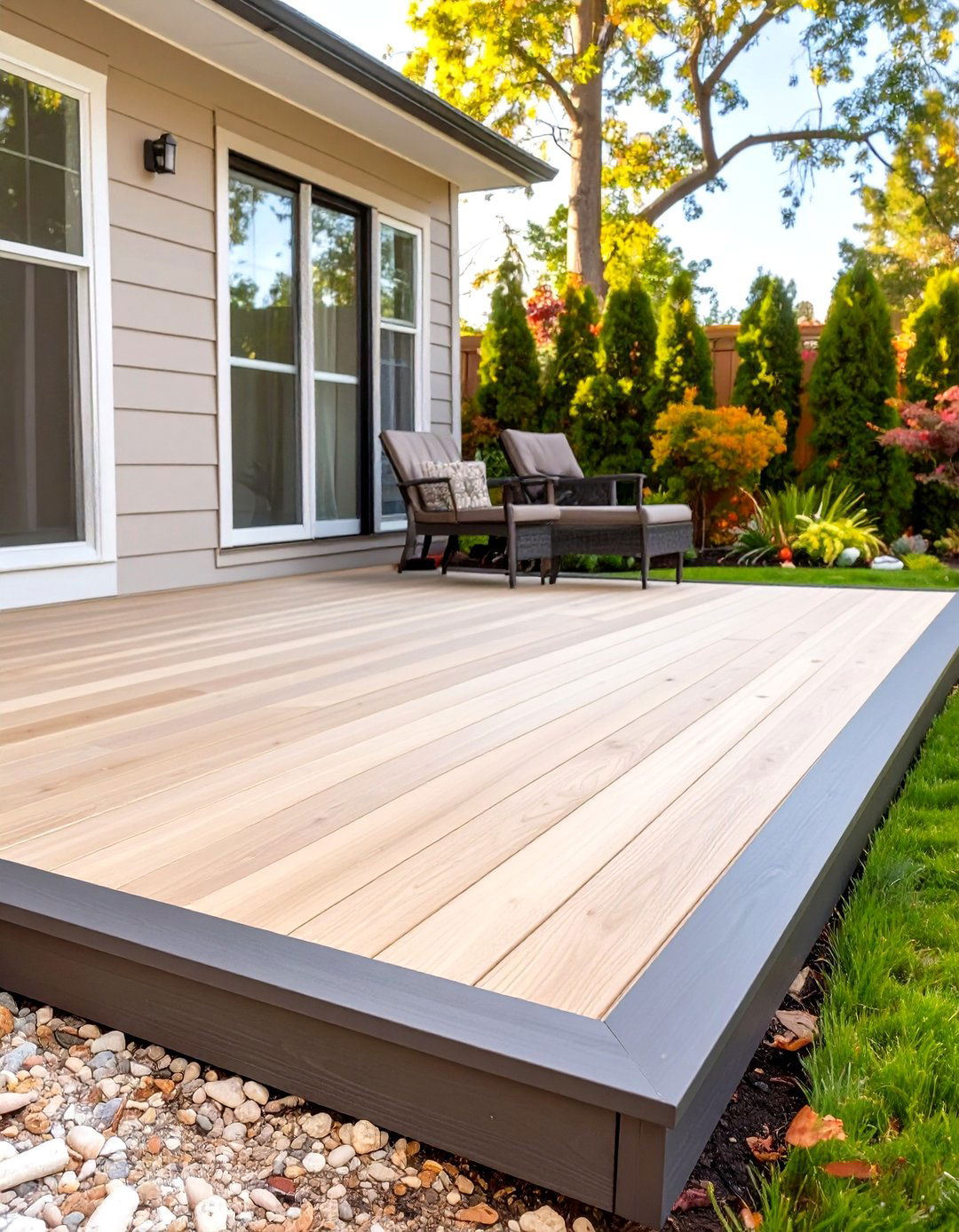 Small Deck with Contrasting Trim or Border - 30 small deck ideas