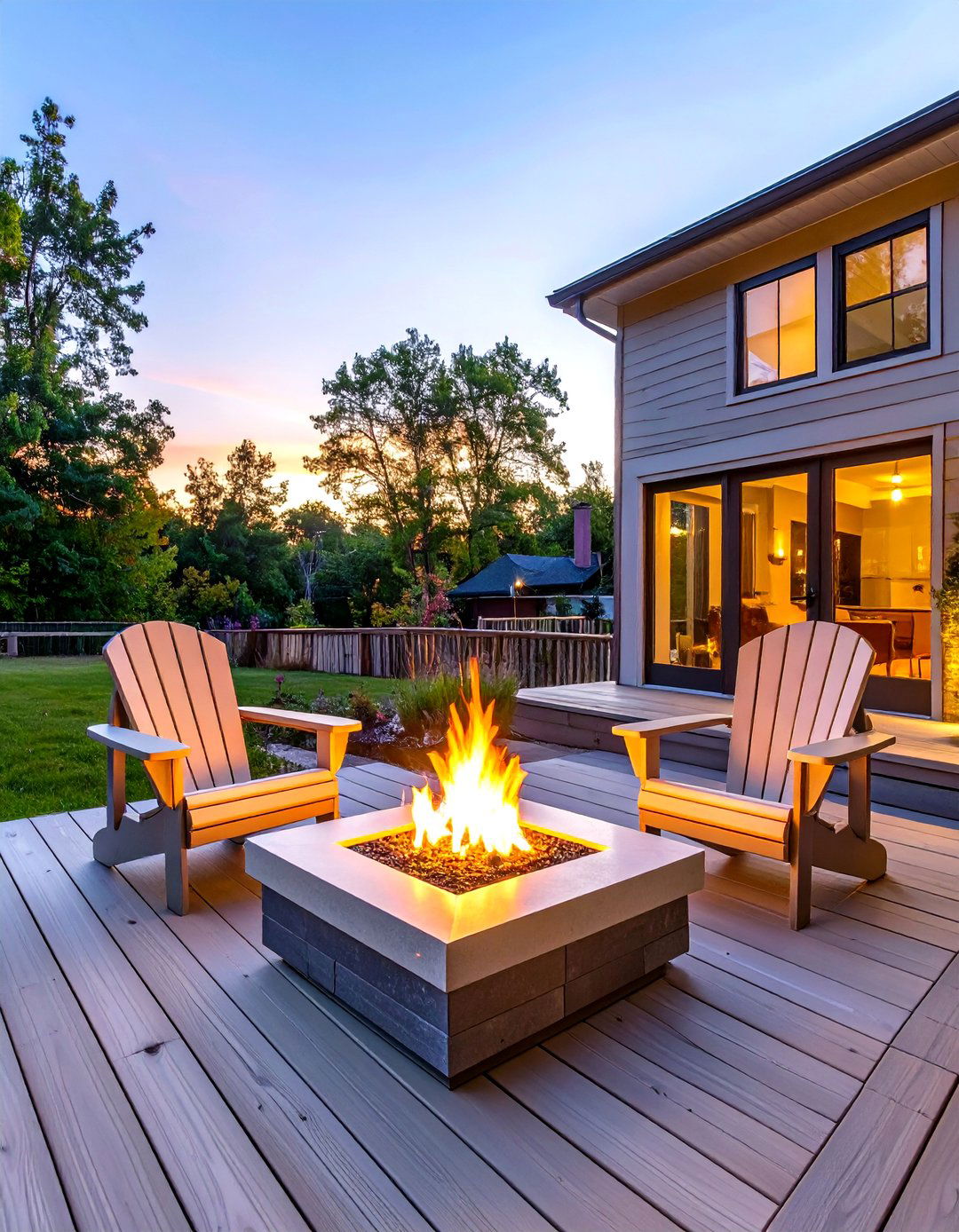 Small Deck with a Corner Fire Pit - 30 small deck ideas