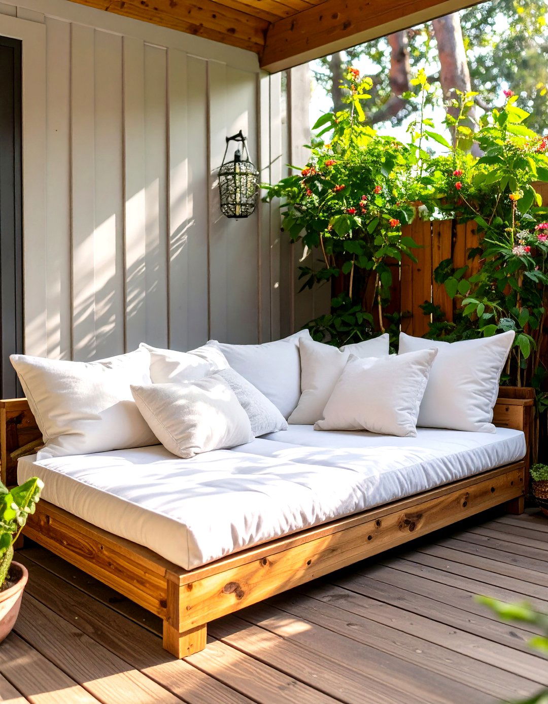 Small Deck with a Custom Daybed - 30 small deck ideas