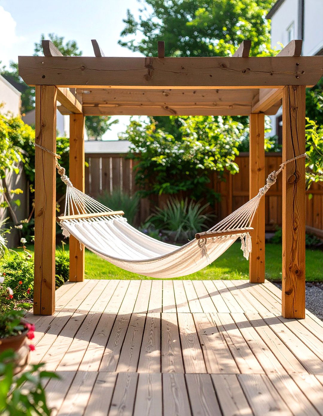 Small Deck with a Hammock Nook - 30 small deck ideas on a budget