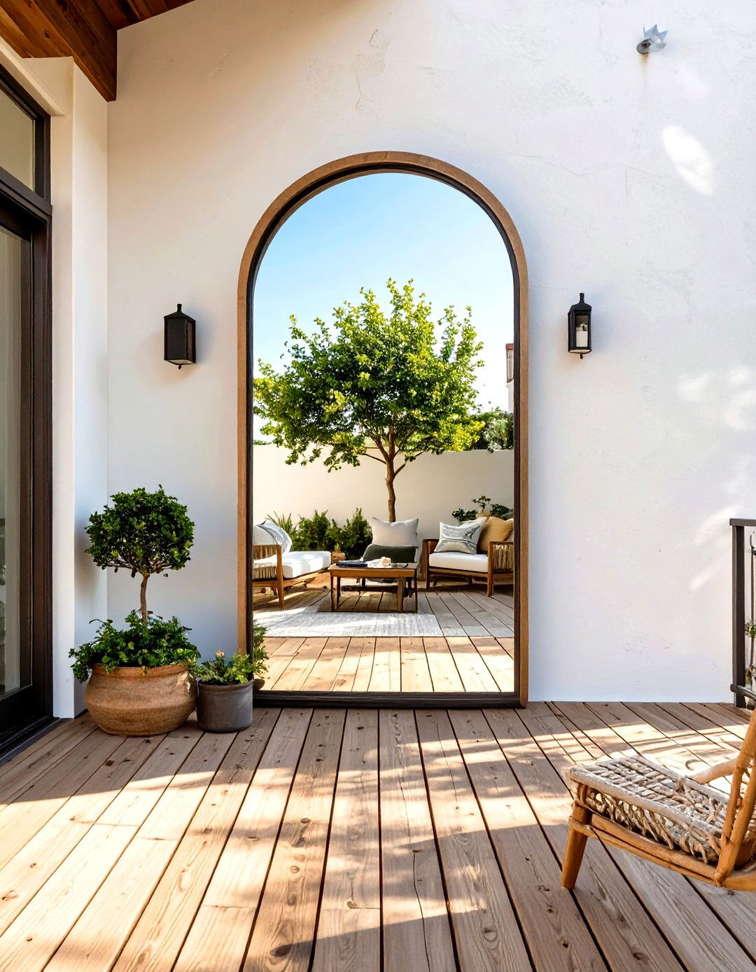 Small Deck with a Mirrored Wall - 30 small deck ideas