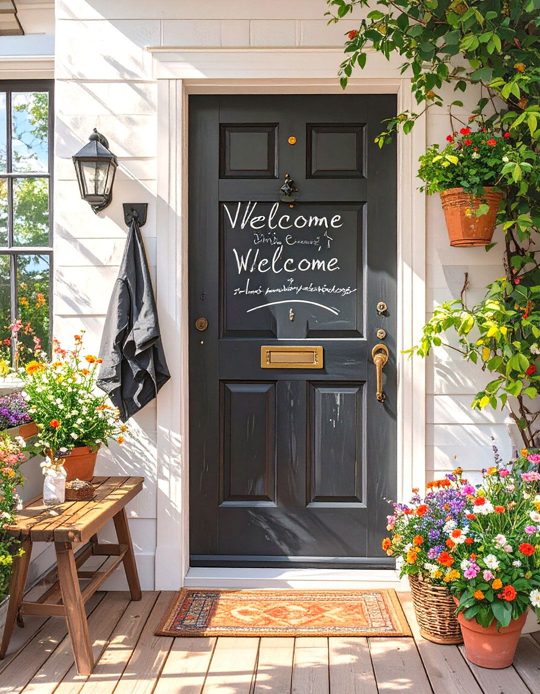 Small Entryway Coat Closet with a Chalkboard Door - 30 small entryway coat closet ideas