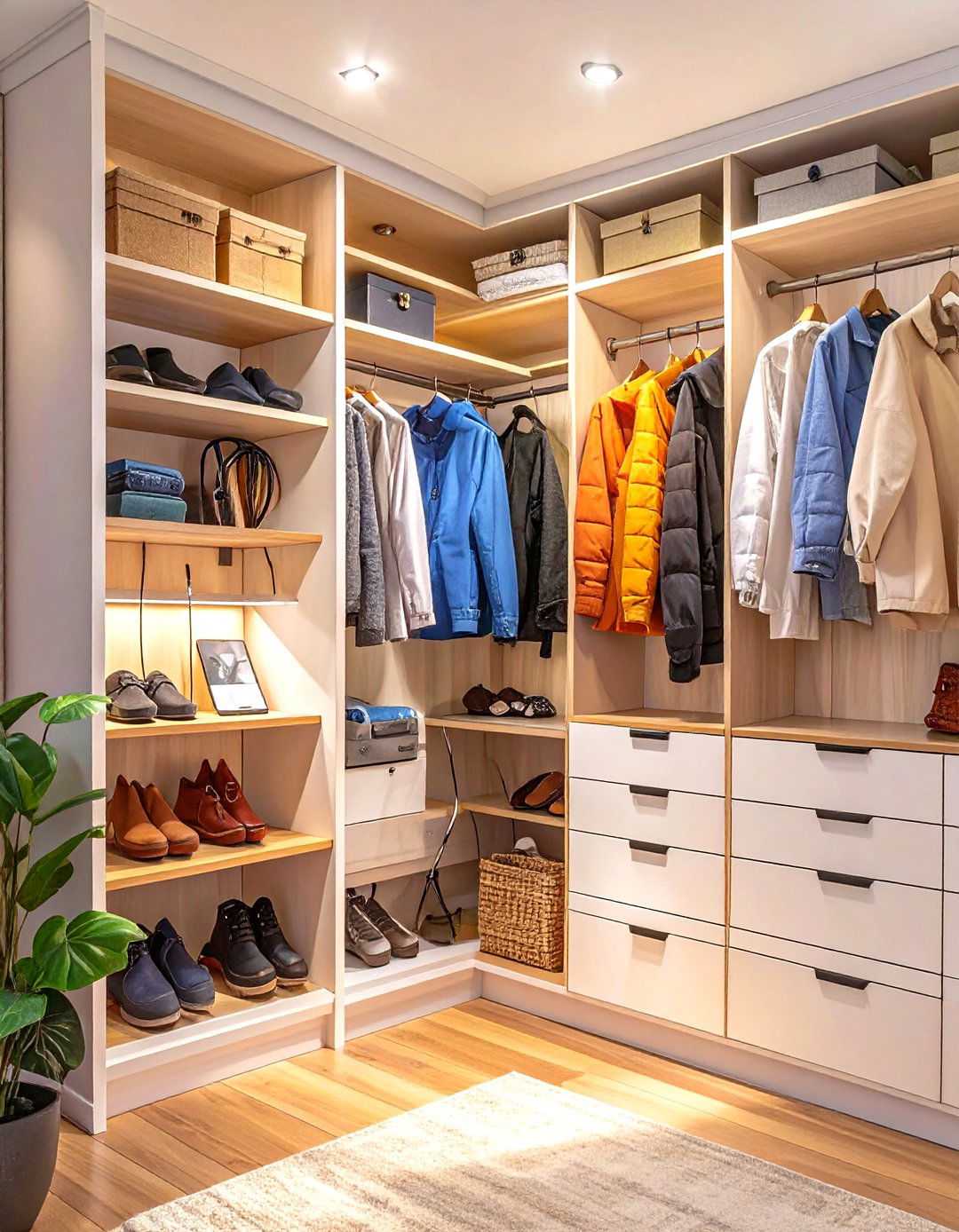 Small Entryway Coat Closet with a Charging Station - 30 small entryway coat closet ideas