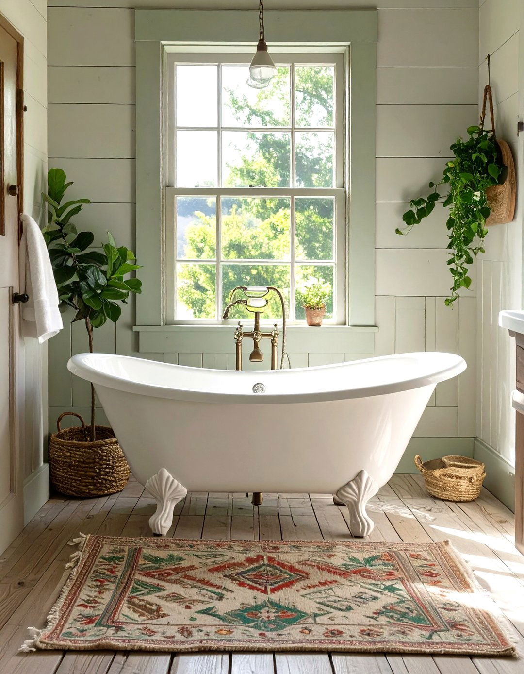 Small Farmhouse Bathroom with a Clawfoot Tub - 30 small farmhouse bathroom ideas
