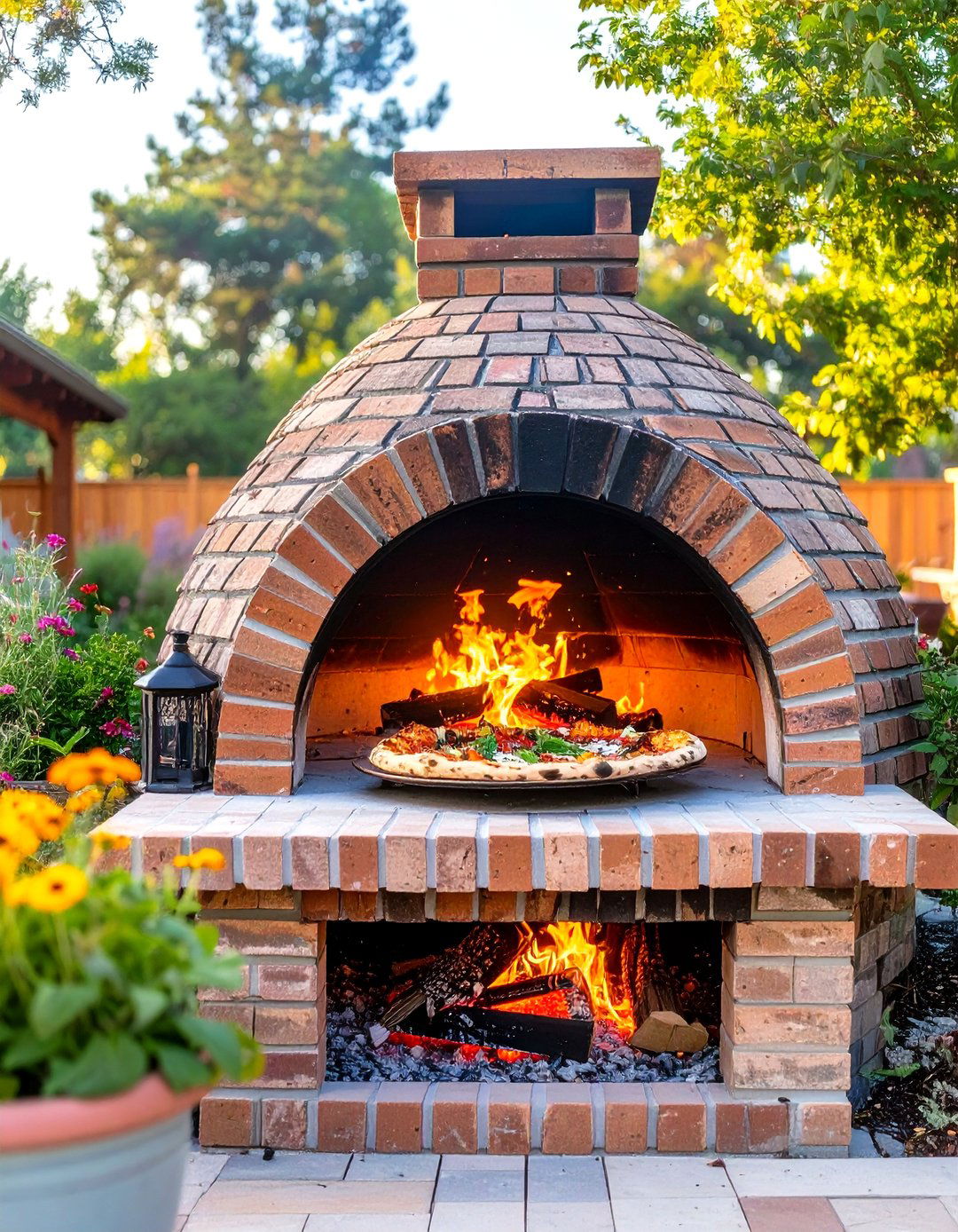 Small Fireplace with a Pizza Oven - 30 small outdoor fireplace ideas
