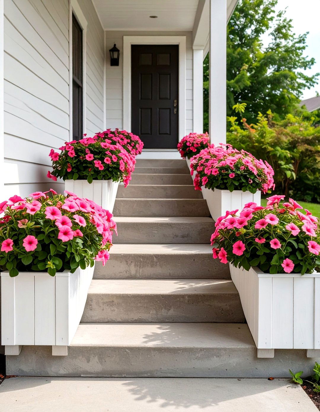 Small Front Porch Step Side Planter Boxes - 30 small front porch landscaping ideas