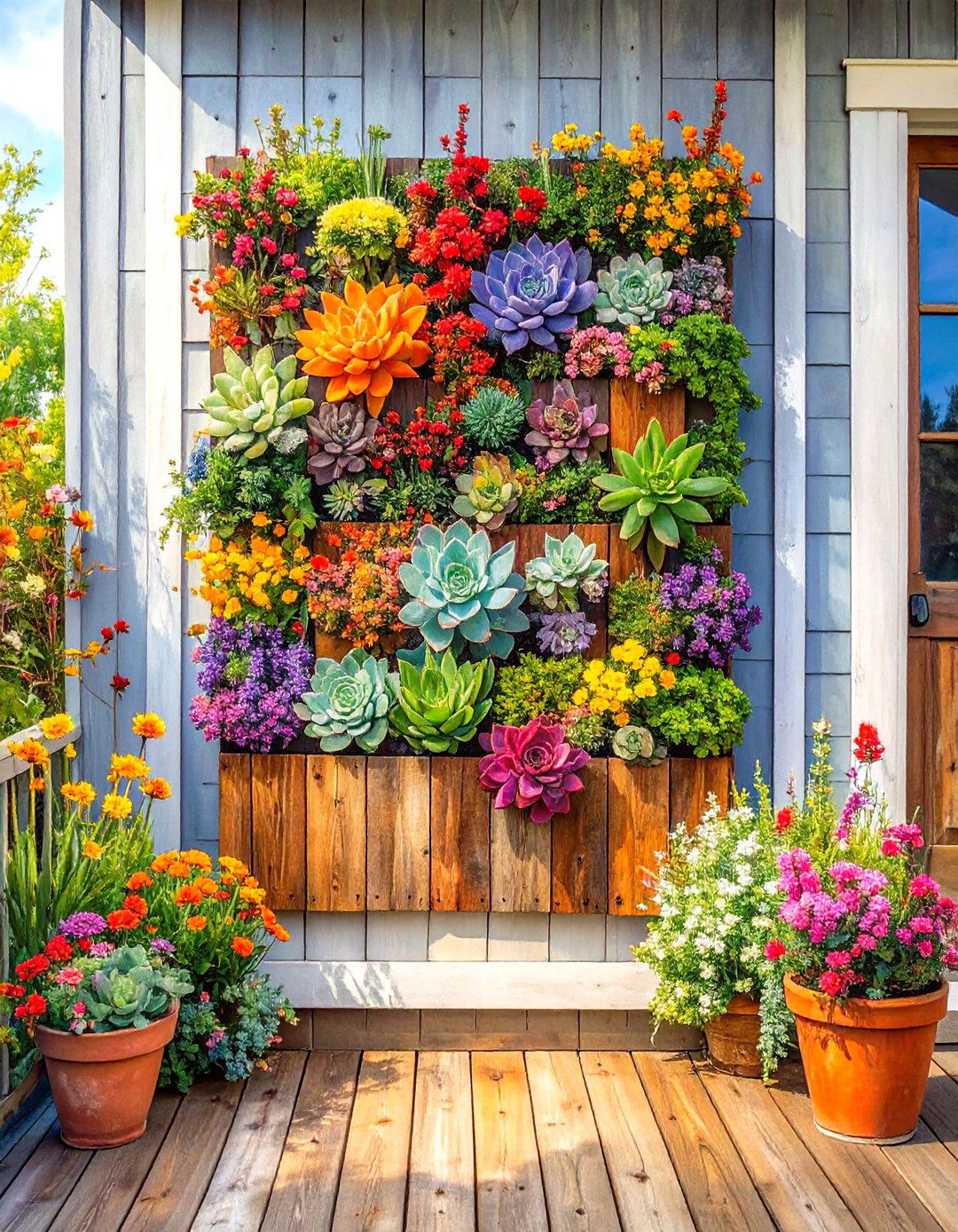 Small Front Porch Vertical Wall Planter Garden - 30 small front porch landscaping ideas