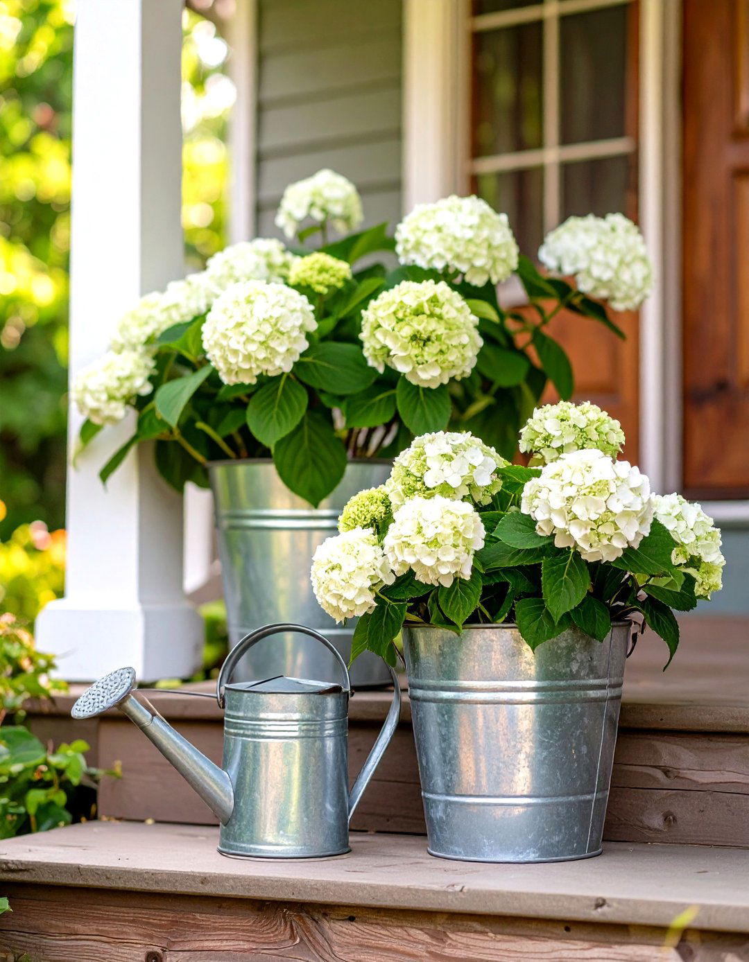 Small Front Porch with Galvanized Metal Accents - 30 small front porch decorating ideas