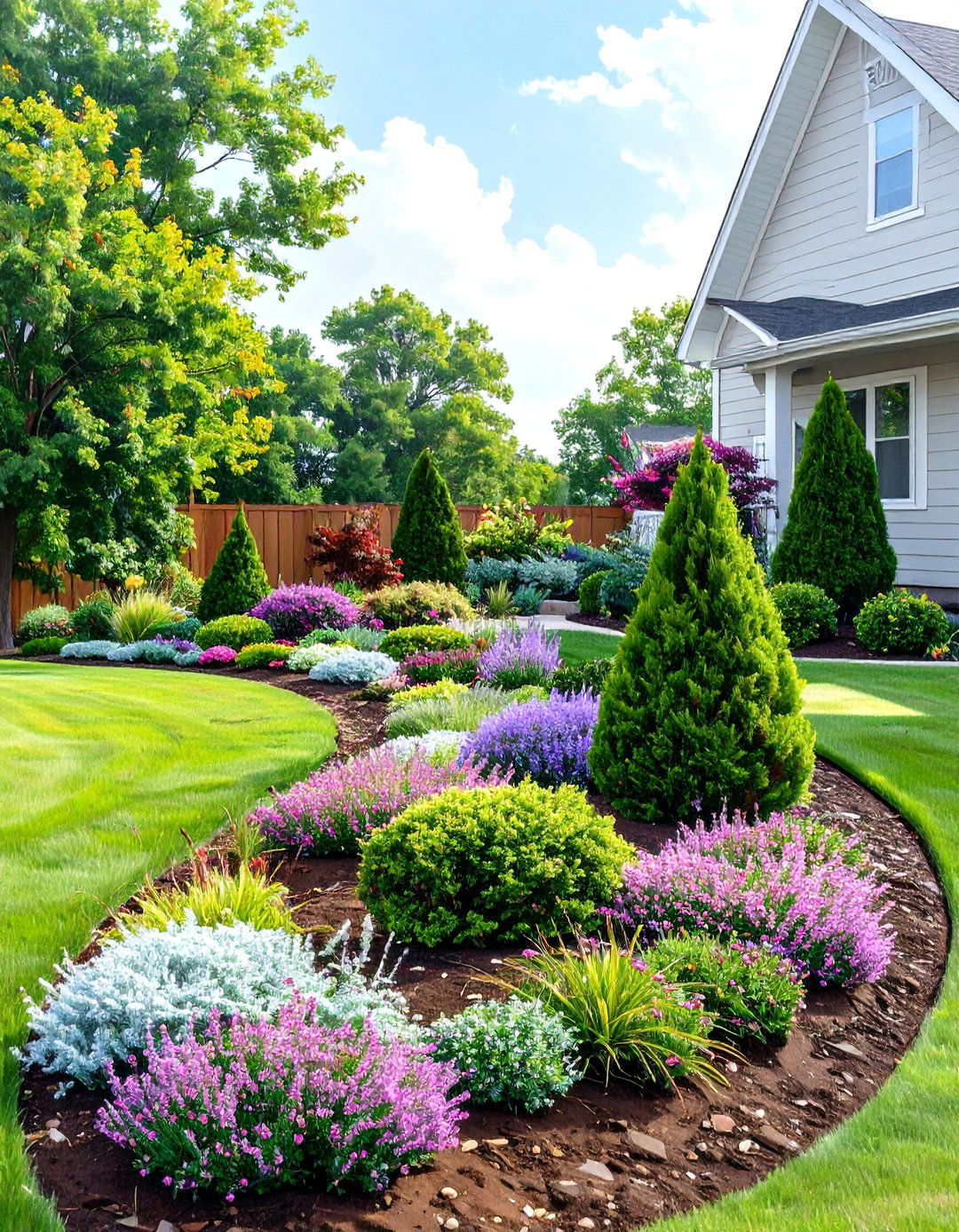 Small Front Yard with a Berm - 30 small front yard landscaping ideas