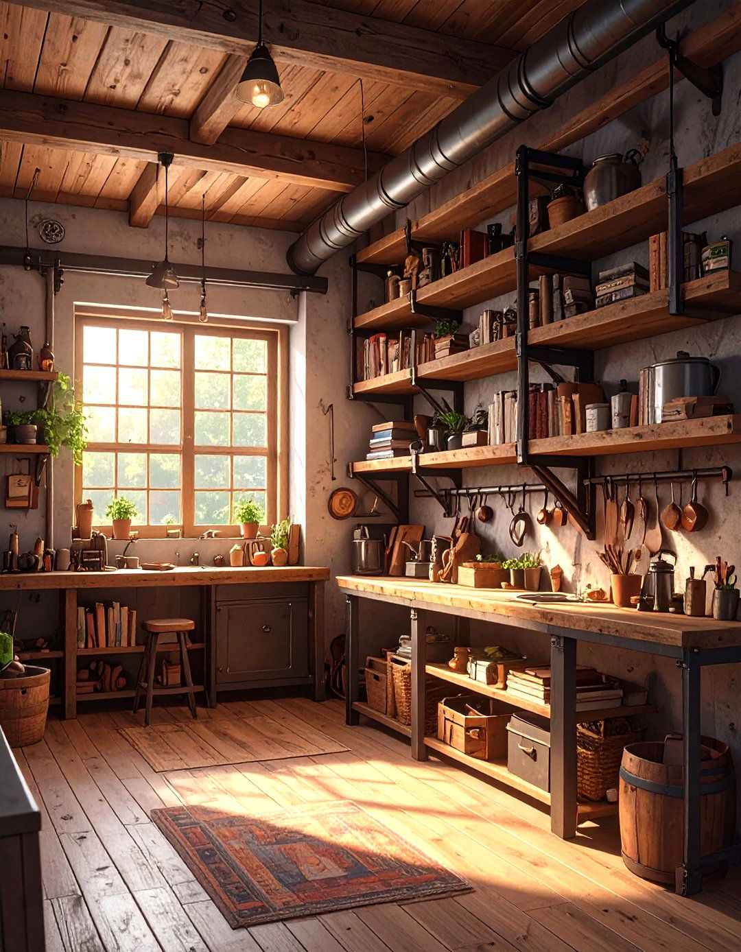 Small Garage Industrial Pipe Shelving - 30 small garage man cave ideas