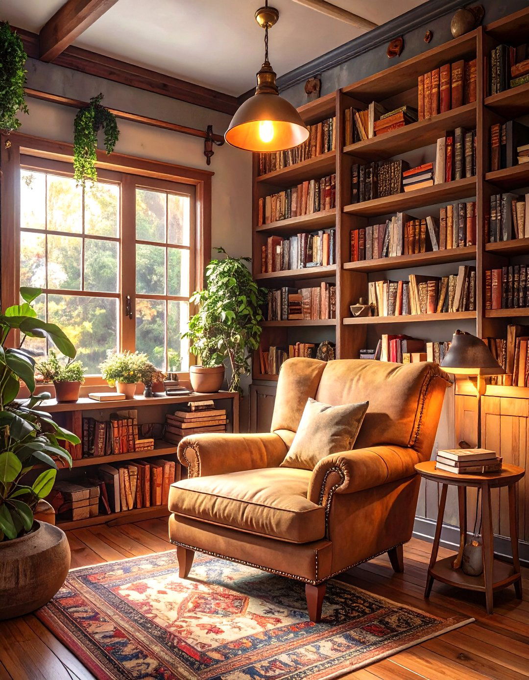 Small Garage Reading Nook with a Wall Sconce - 30 small garage man cave ideas
