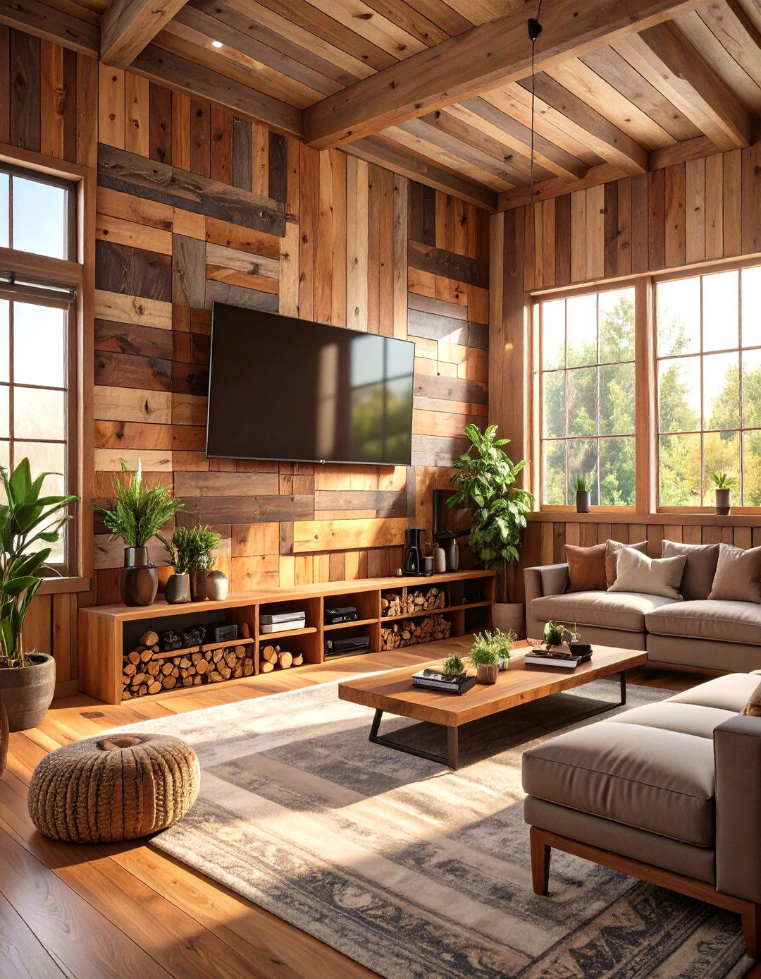 Small Garage Reclaimed Wood Accent Wall - 30 small garage man cave ideas