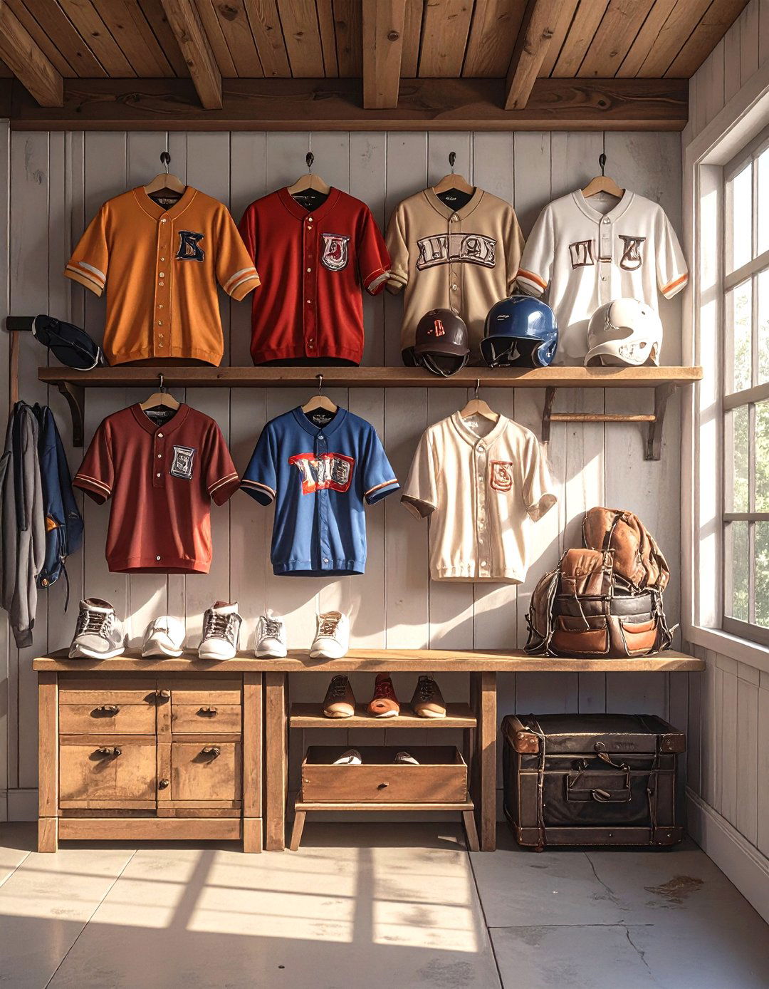 Small Garage Sports Memorabilia Display Wall - 30 small garage man cave ideas