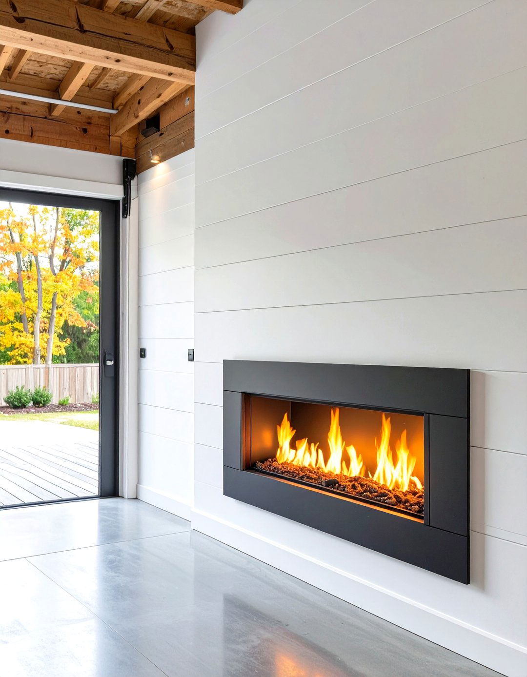 Small Garage Wall Mounted Fireplace - 30 small garage man cave ideas
