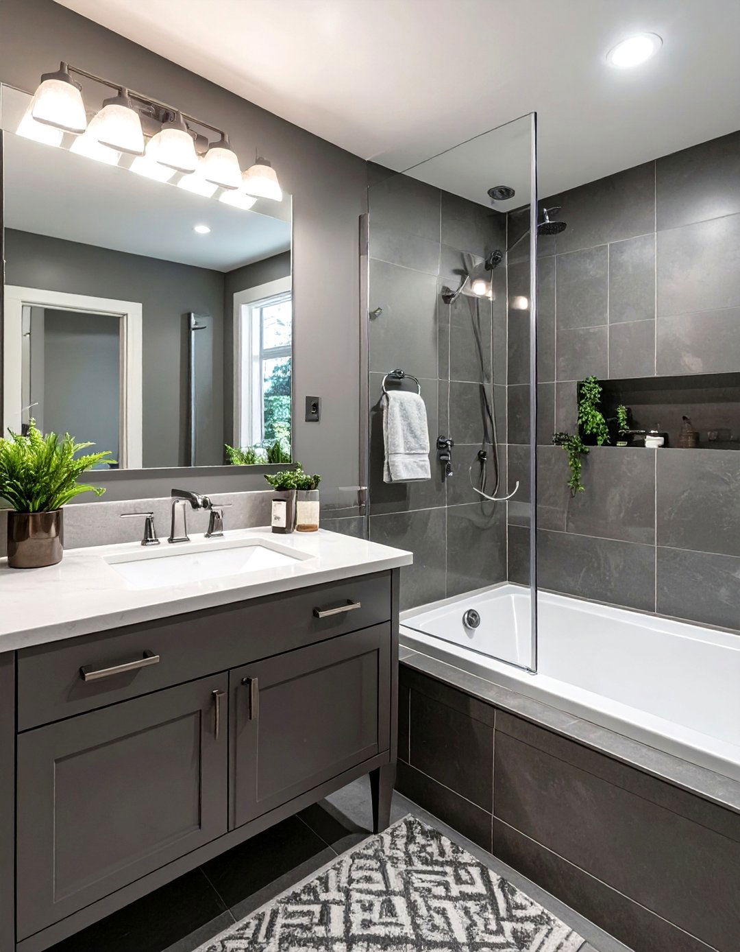 30 Small Grey Bathroom Ideas for a Modern Aesthetic - We Love Home Blog