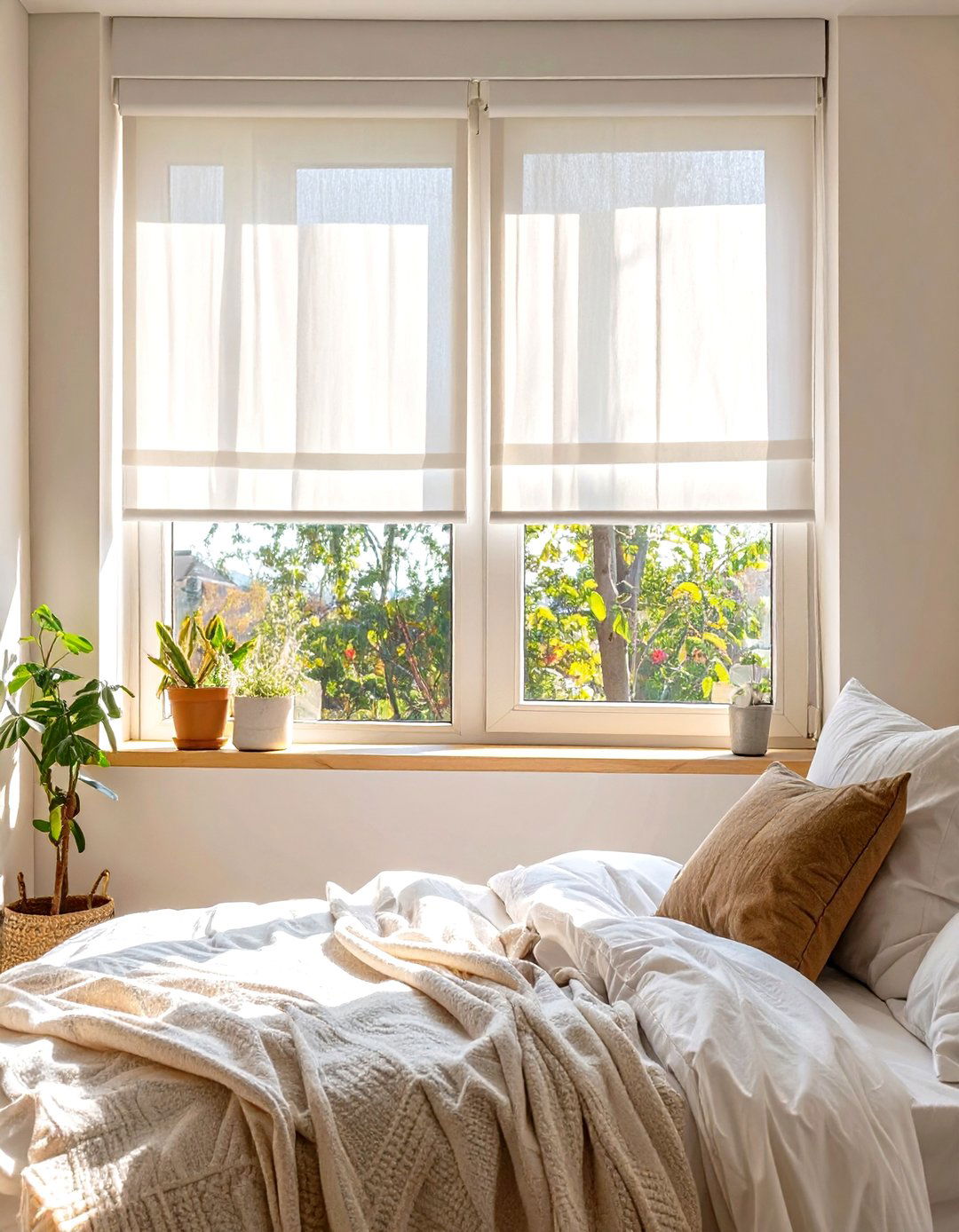 Small Guest Bedroom with Minimalist Window Treatments - 30 small guest bedroom ideas