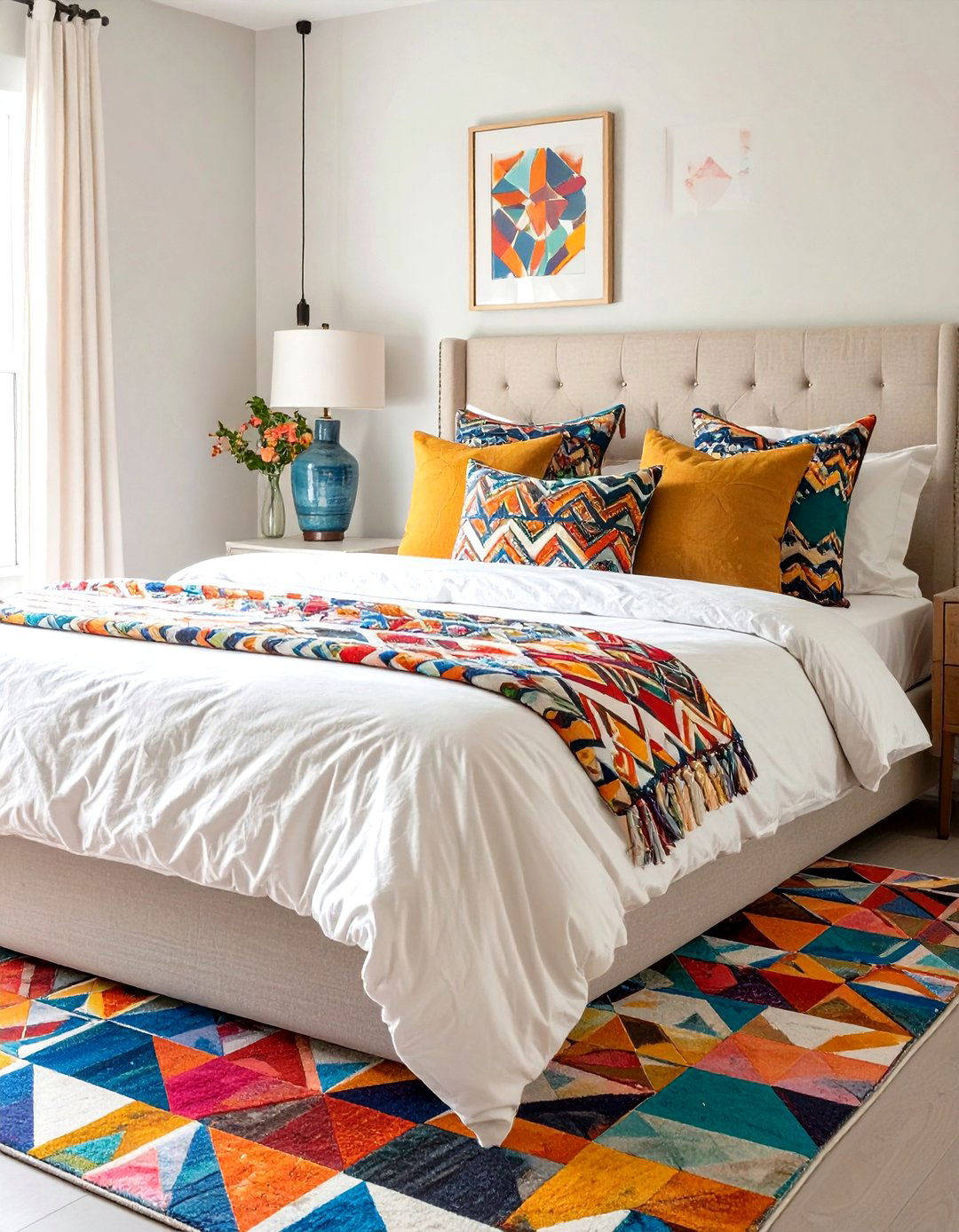 Small Guest Bedroom with Patterned Textiles for a Pop of Color - 30 small guest bedroom ideas