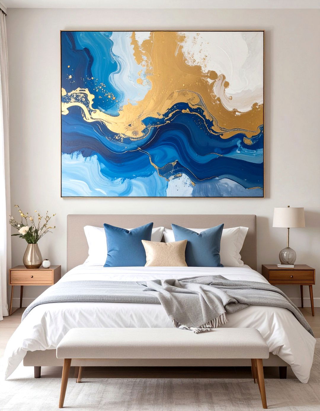 Small Guest Bedroom with a Single Large Art Piece - 30 small guest bedroom ideas