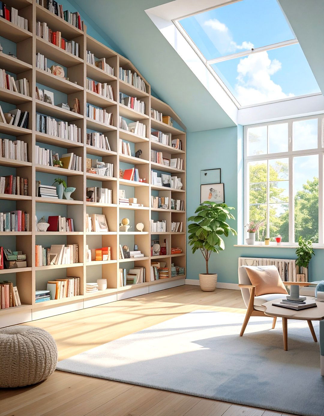 Small Home Design with Floor to Ceiling Shelving - 30 small home design ideas