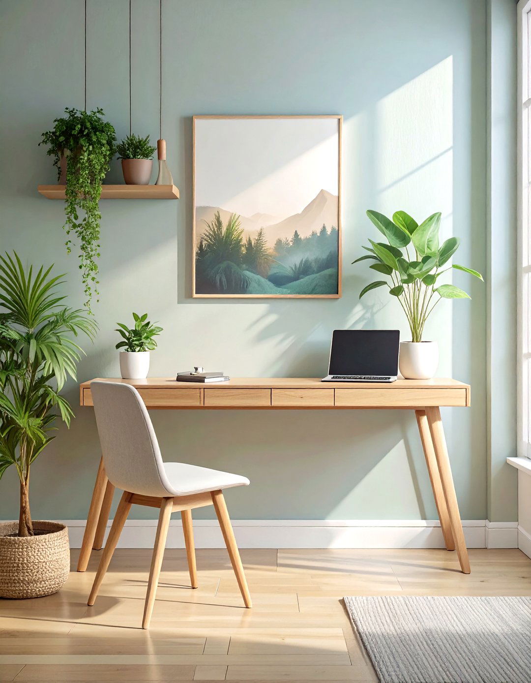 Small Home Design with a Wall Mounted Desk - 30 small home design ideas