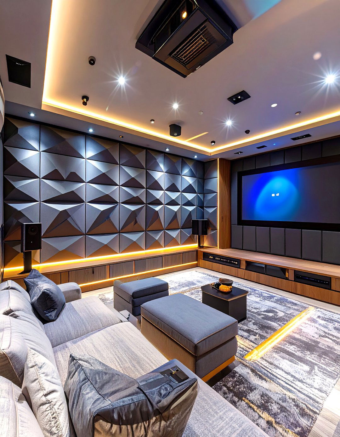 Small Home Theater with Acoustic Wall Panels - 30 small home theater ideas