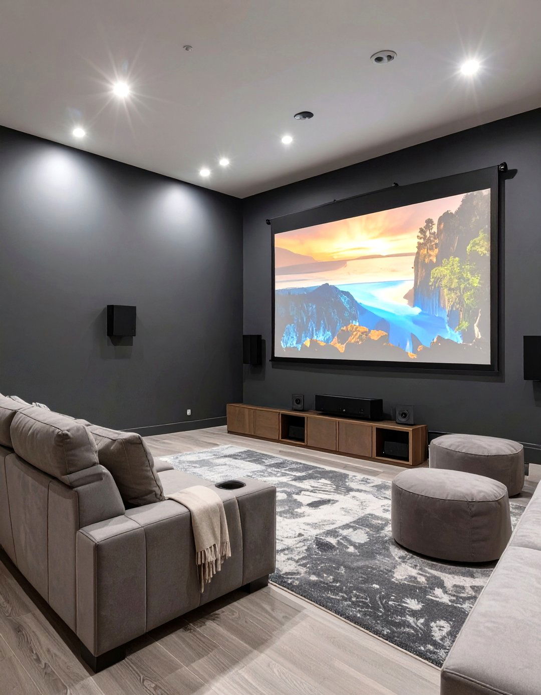 Small Home Theater with Dark Wall Colors - 30 small home theater ideas