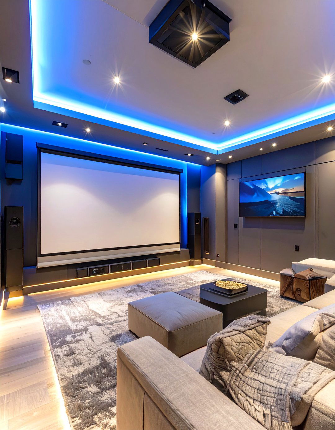 Small Home Theater with Smart Lighting - 30 small home theater ideas