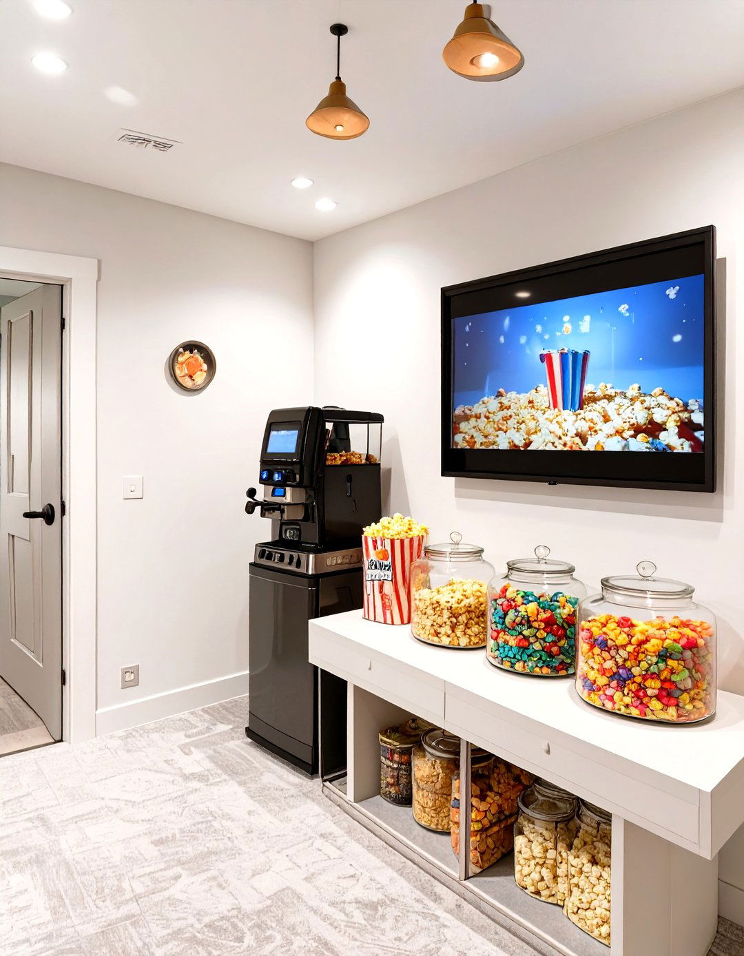 Small Home Theater with a Snack Bar - 30 small home theater ideas