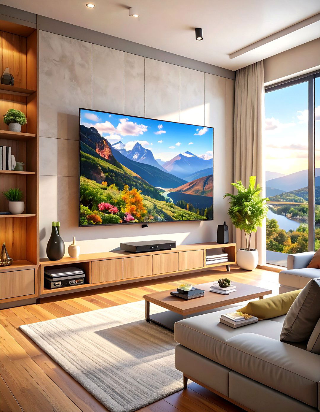 Small Home Theater with a Wall Mounted TV - 30 small home theater ideas