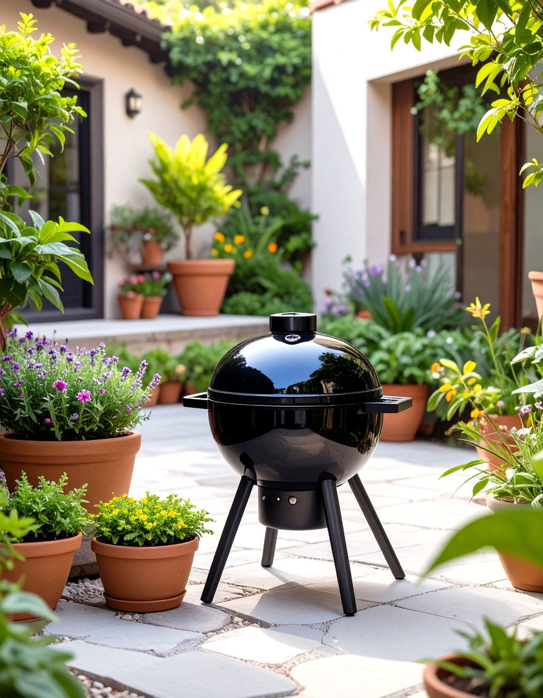 Small Kamado Style Ceramic Grill - 30 small patio grill ideas