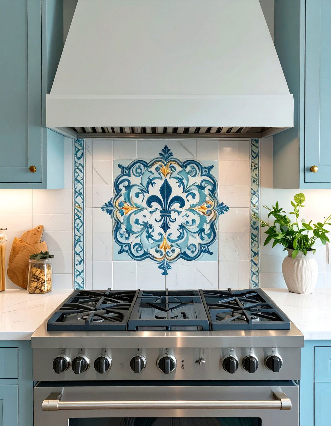 Small Kitchen Backsplash Featuring a Medallion - 30 small kitchen backsplash ideas