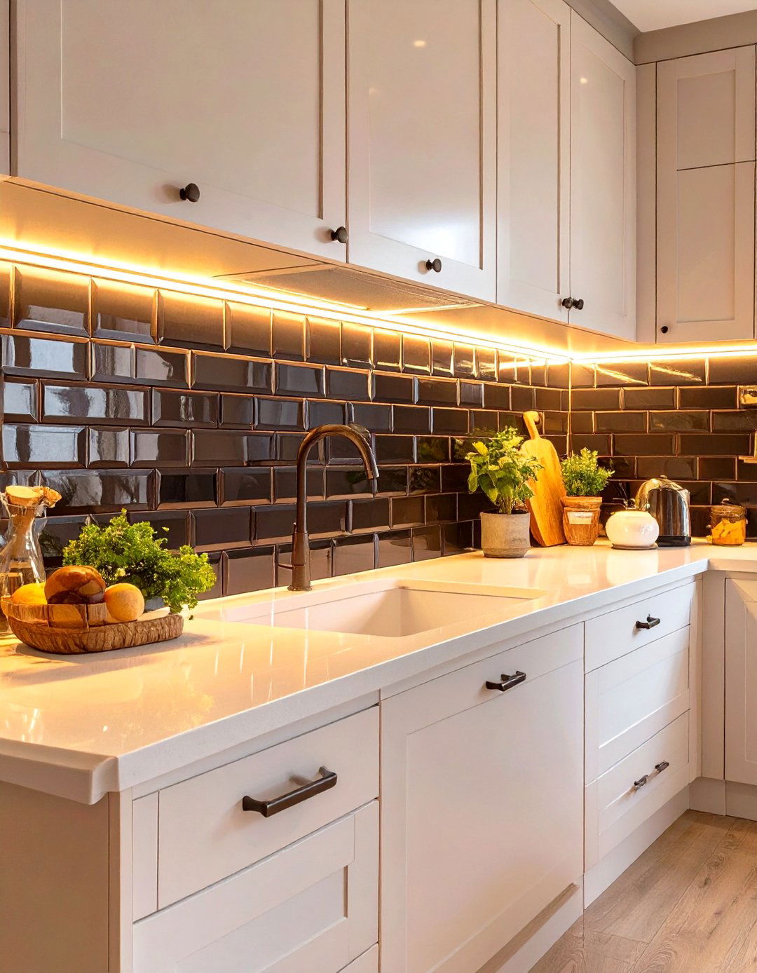 Small Kitchen Backsplash with Black Tiles - 30 small kitchen backsplash ideas