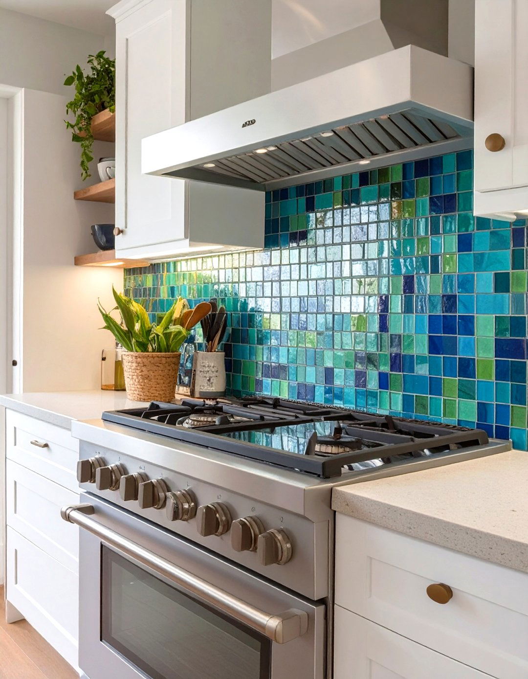 Small Kitchen Backsplash with Colorful Mosaic Tiles - 30 small kitchen backsplash ideas