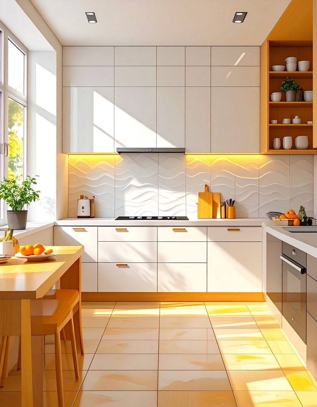 Small Kitchen Backsplash with Textured Tiles - 30 small kitchen backsplash ideas