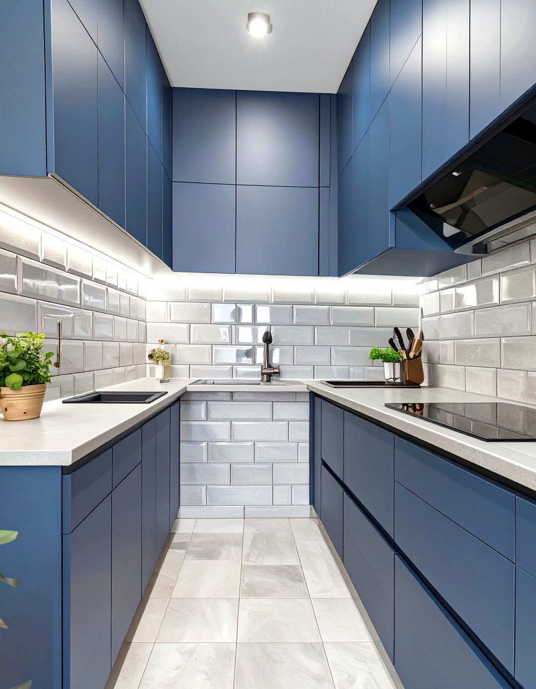 Small Kitchen Backsplash with a Vertical Tile Layout - 30 small kitchen backsplash ideas