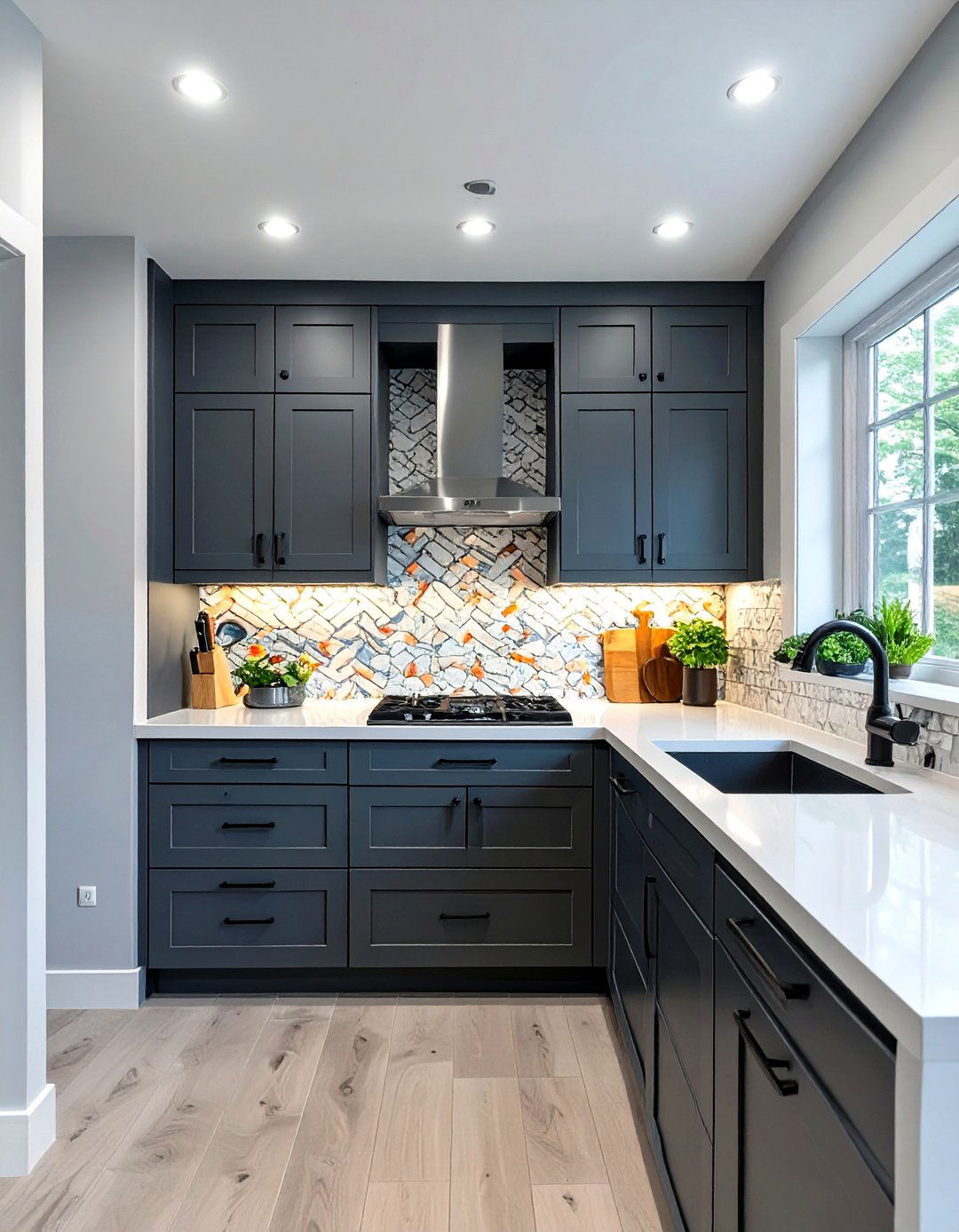 Small Kitchen Design with Dark Cabinets - 30 small kitchen designs photo gallery