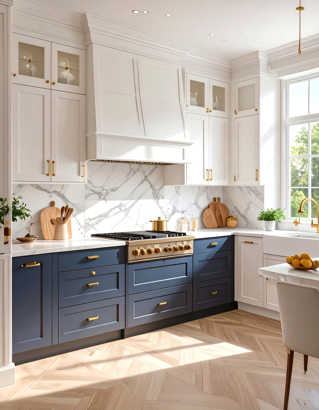 Small Kitchen Design with Two Tone Cabinets - 30 small kitchen designs photo gallery