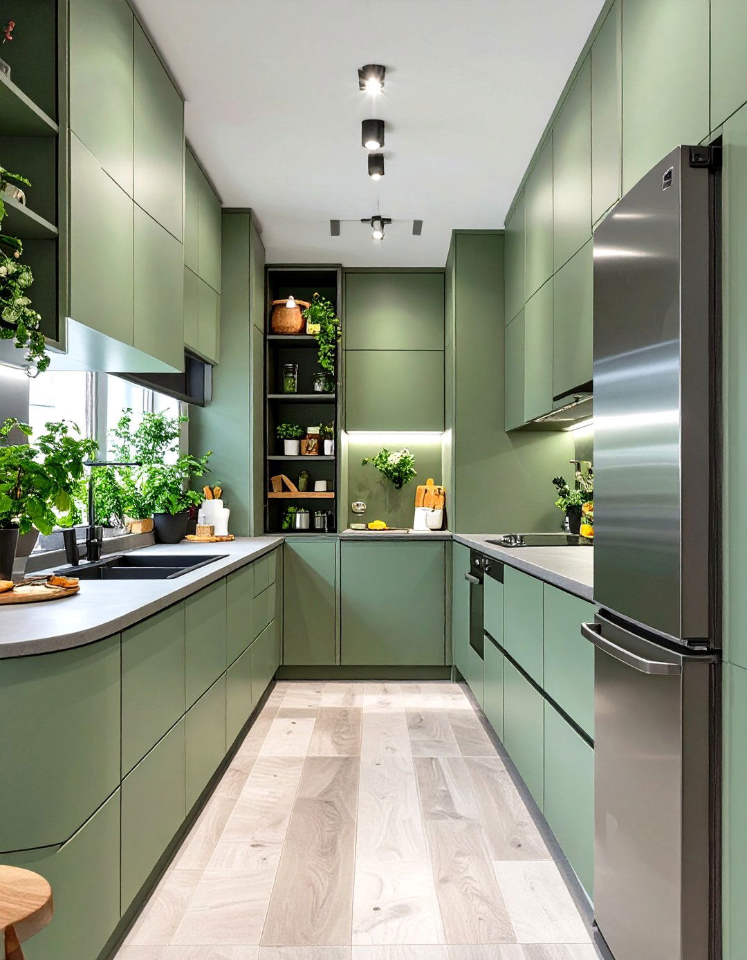 Small Kitchen Design with Vertical Storage - 30 small kitchen designs photo gallery