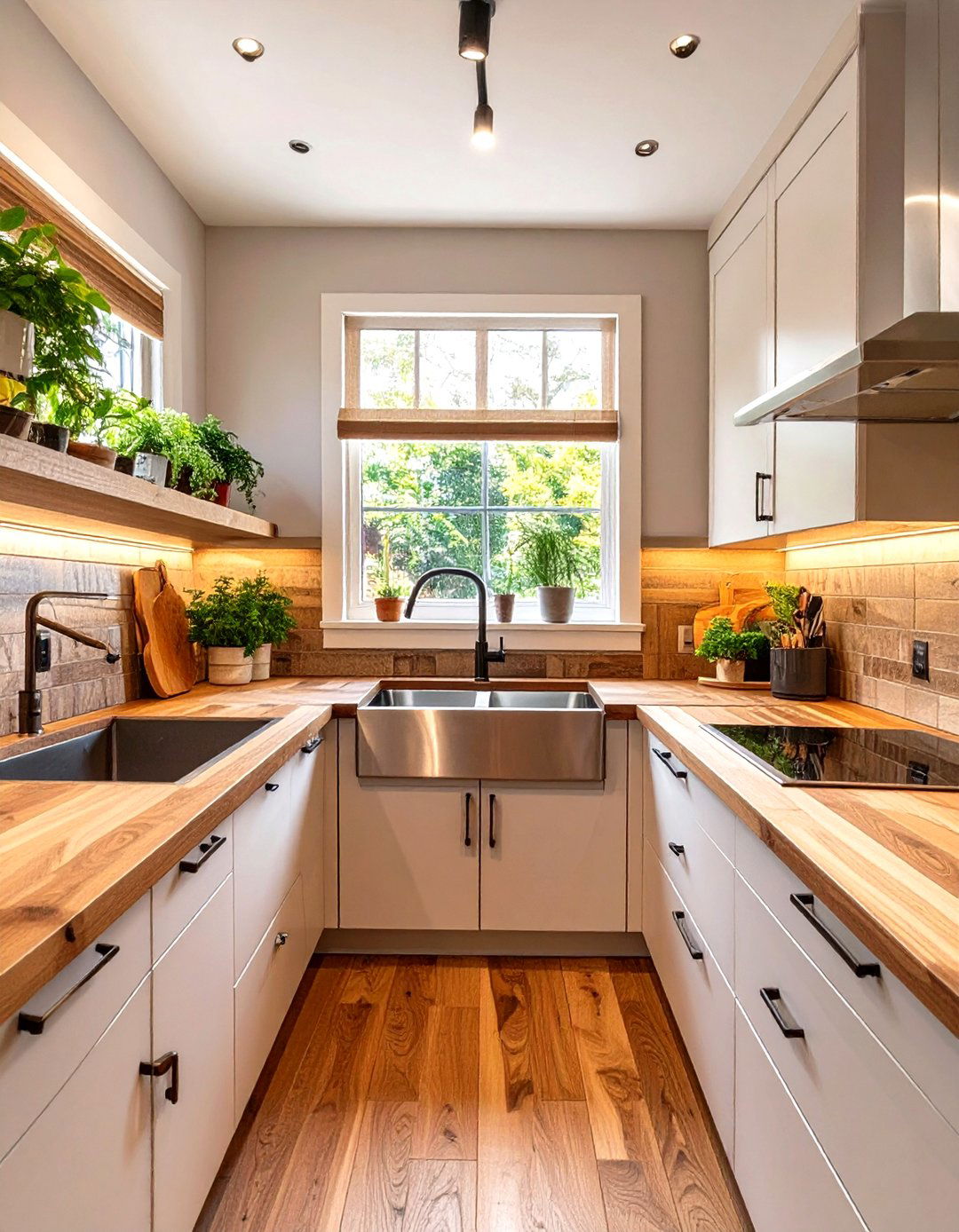 Small Kitchen Design with a Corner Sink - 30 small kitchen designs photo gallery