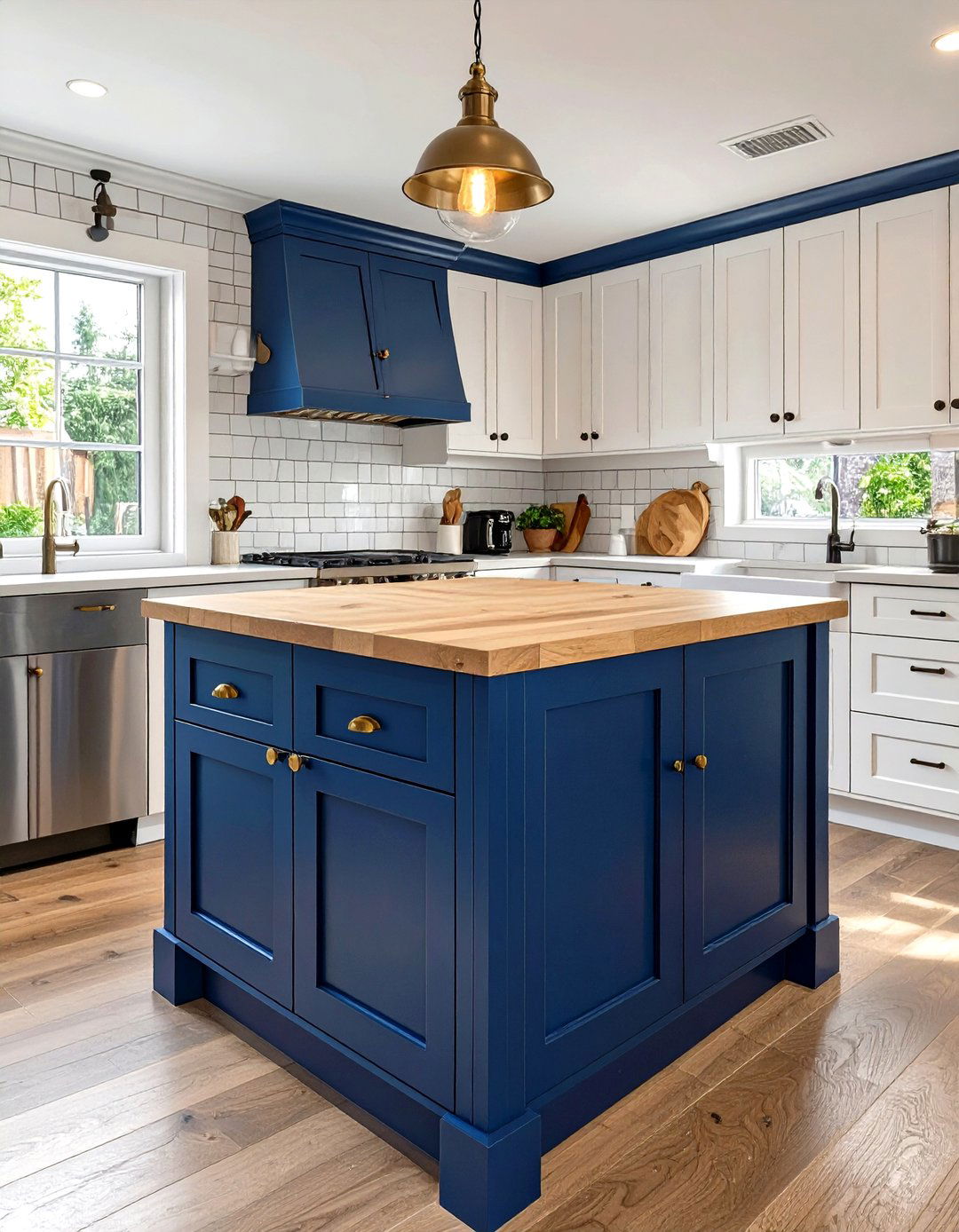 Small Kitchen Island with Contrasting Color - 30 small kitchen ideas with island