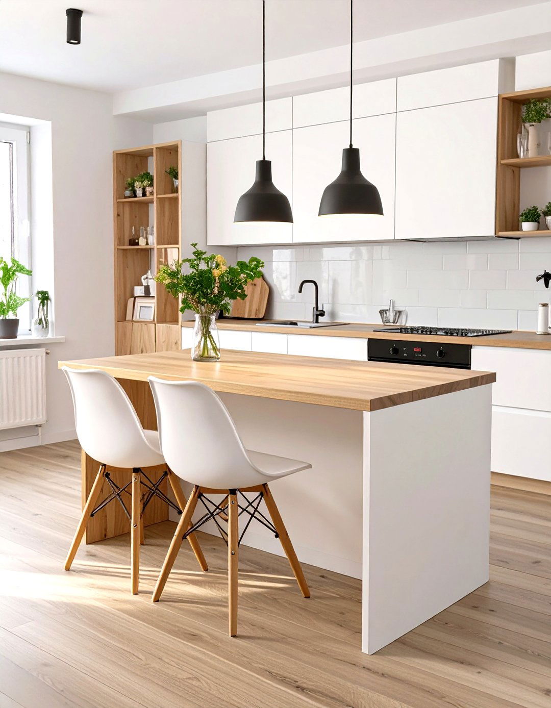 Small Kitchen Island with Integrated Dining Table - 30 small kitchen ideas with island