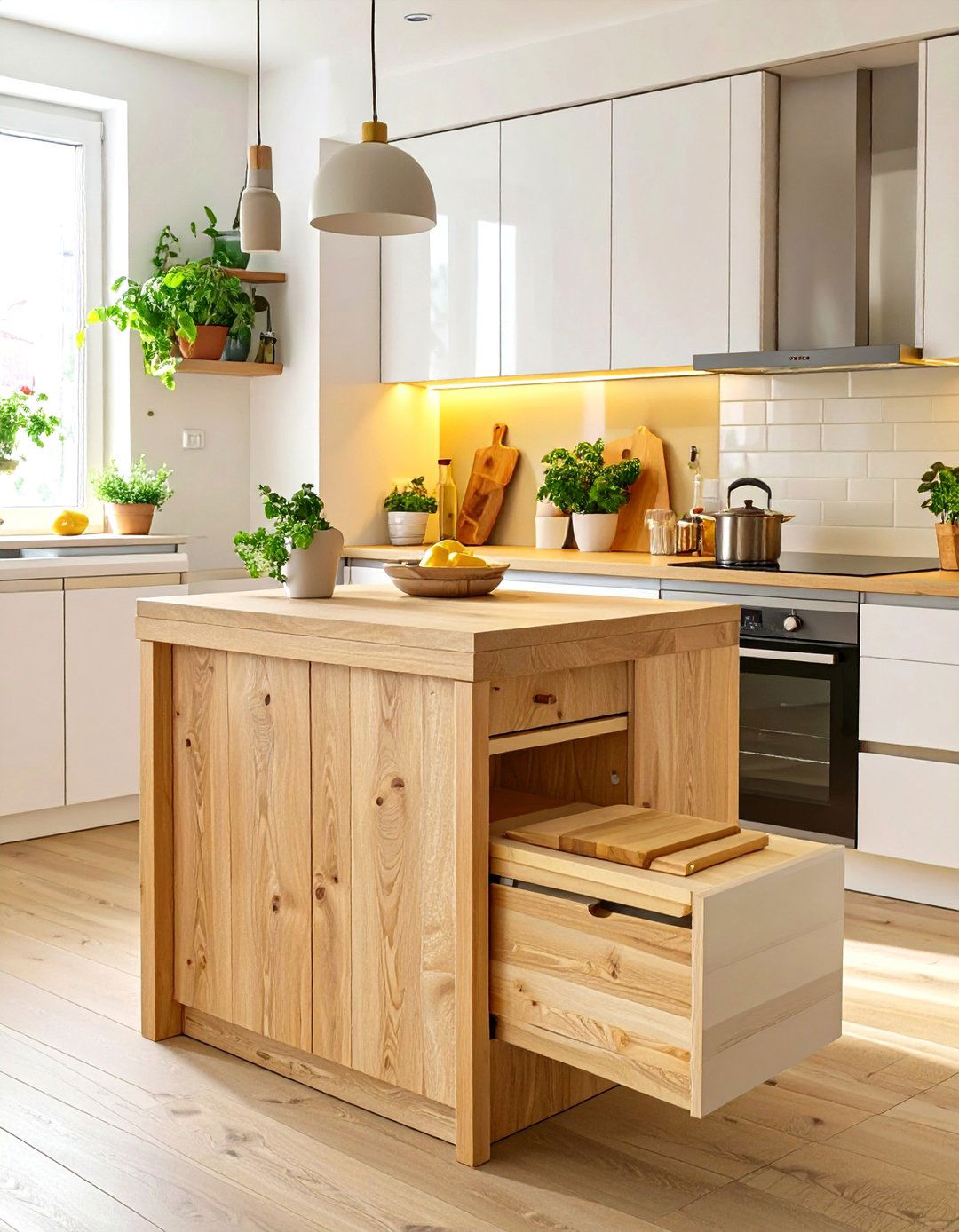 Small Kitchen Island with Pull Out Elements - 30 small kitchen ideas with island