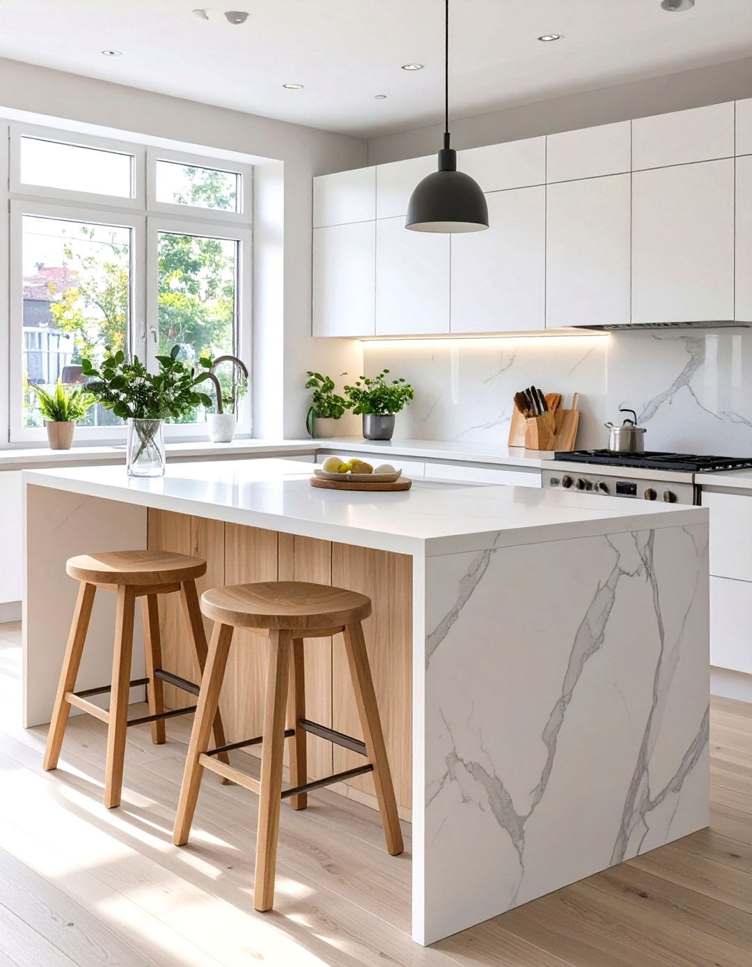 Small Kitchen Island with an Overhanging Countertop - 30 small kitchen ideas with island