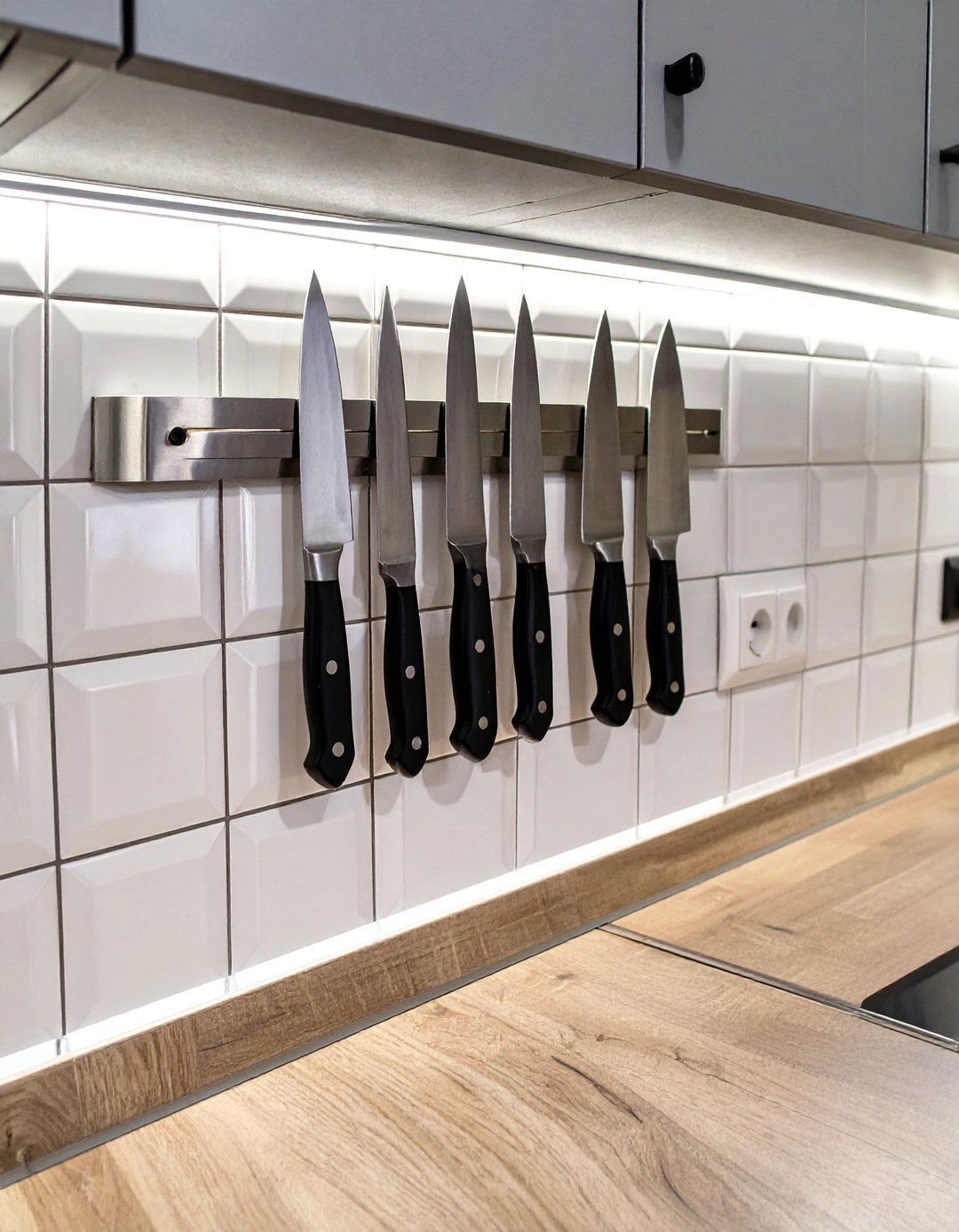 Small Kitchen Remodel with a Magnetic Knife Strip - 30 small kitchen remodel ideas