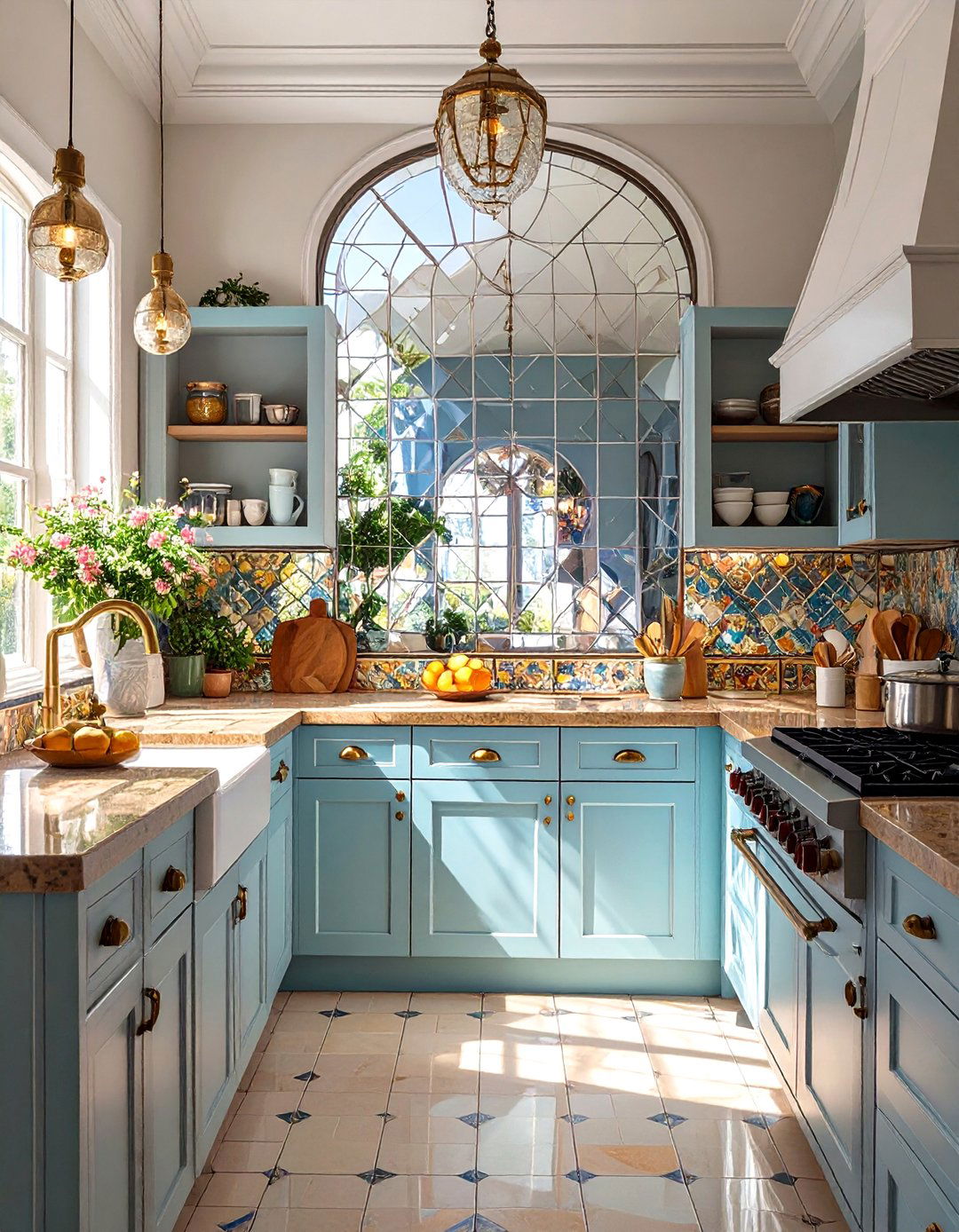 Small Kitchen Remodel with a Mirrored Backsplash - 30 small kitchen remodel ideas