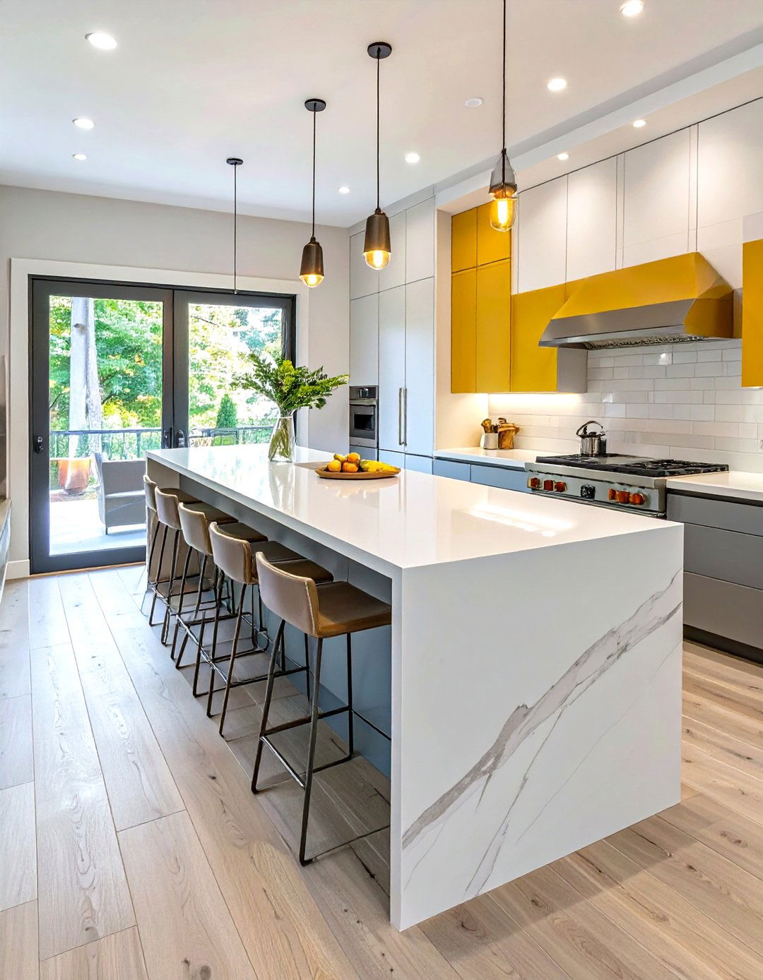 Small Kitchen Remodel with a Skinny Island - 30 small kitchen remodel ideas