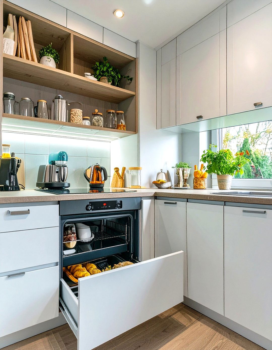 Small Kitchen Remodel with an Appliance Garage - 30 small kitchen remodel ideas