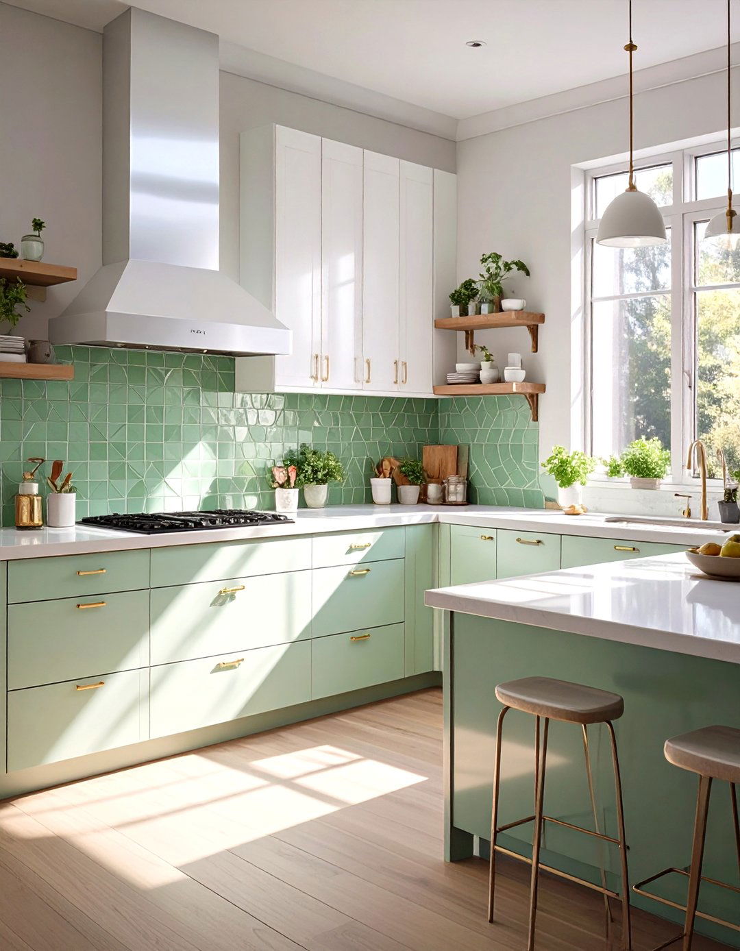 Small Kitchen with Reflective Backsplashes - 30 small kitchen design ideas