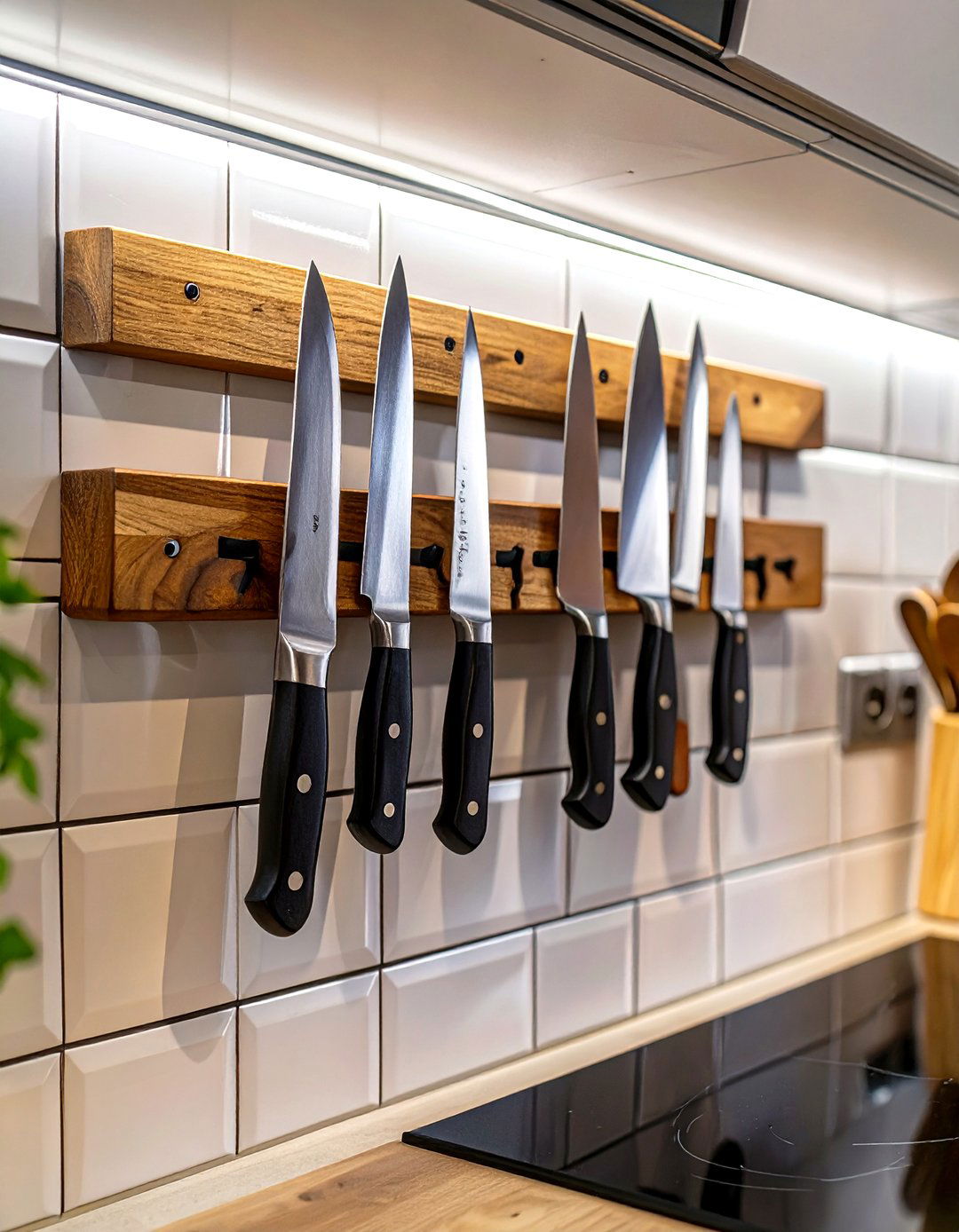 Small Kitchen with a Magnetic Knife Strip - 30 small kitchen design ideas