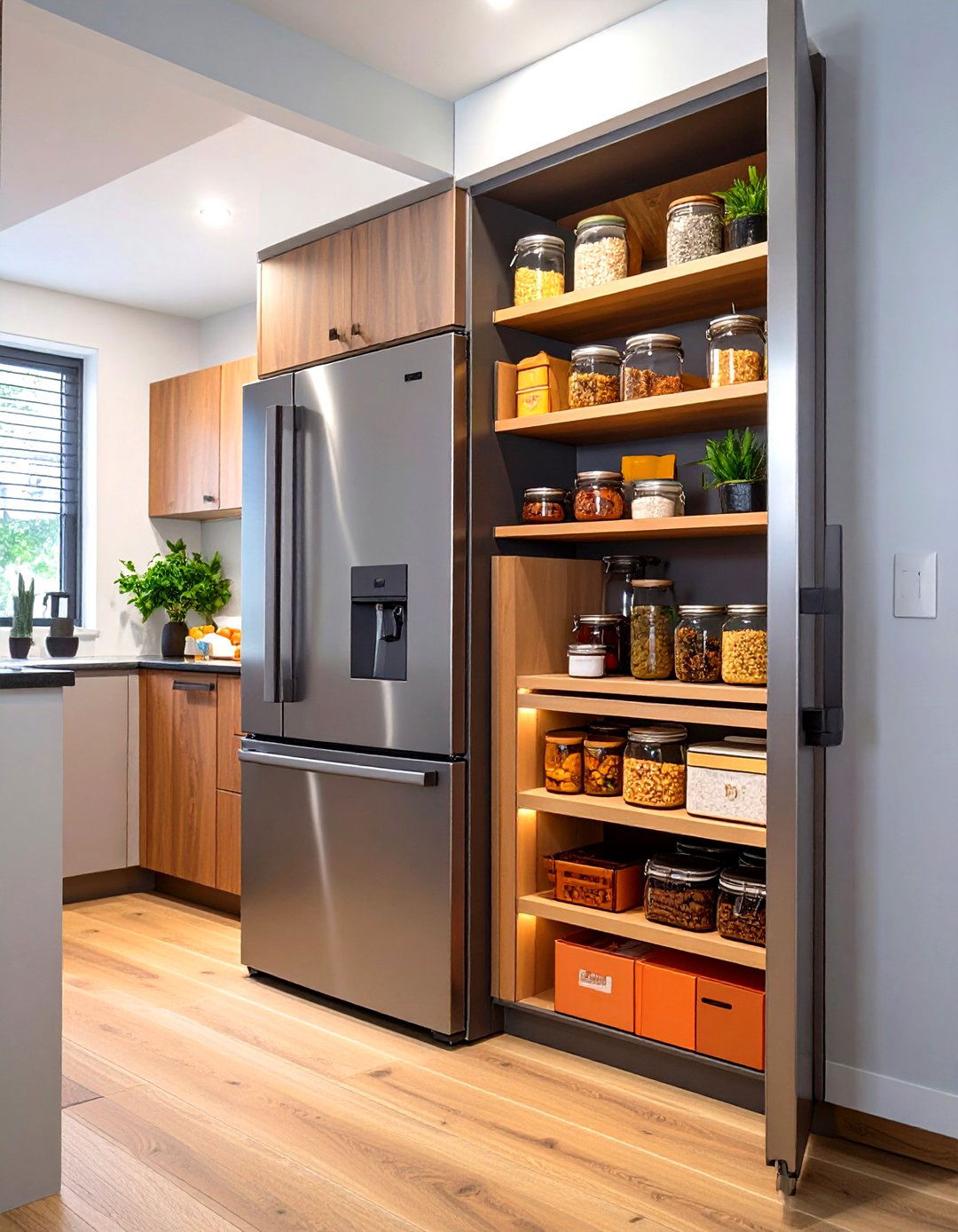 Small Kitchen with a Pull Out Pantry - 30 small kitchen design ideas